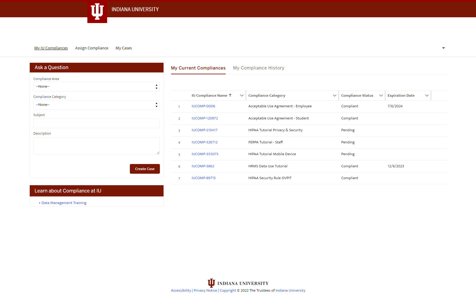 iu portal login