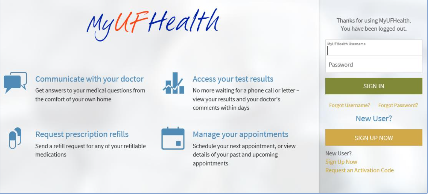 MyUFHealth Activation Student Health Care Center College Of Medicine University Of Florida