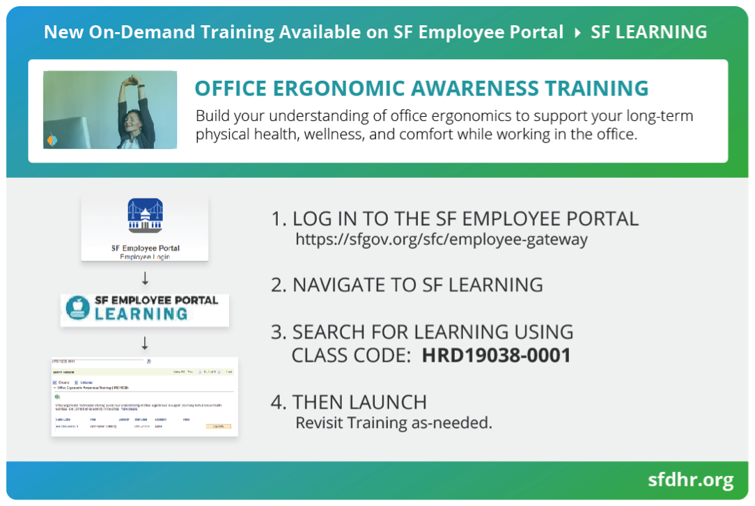 Office Ergonomics Awareness Online Training San Francisco Health Service System
