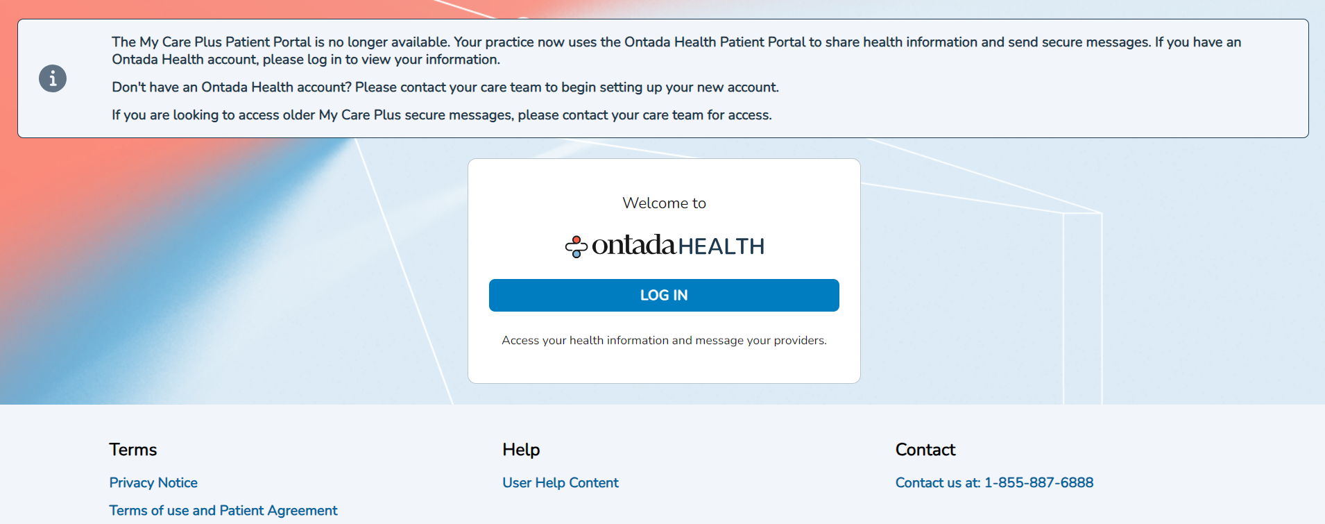 Ontada Health Patient Portal Release Notes