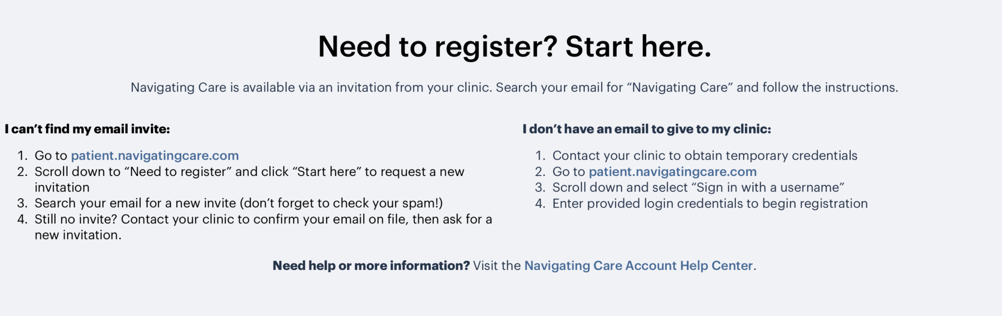 navigating care patient portal login