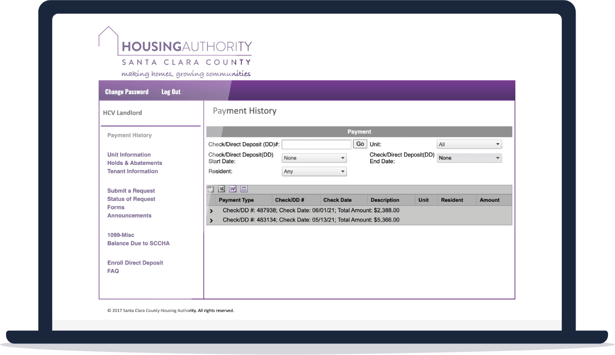housing authority portal login