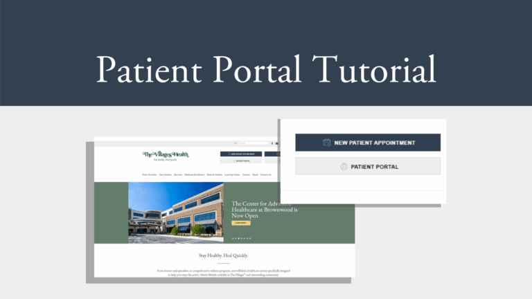 Patient Portal Tutorial The Villages Health