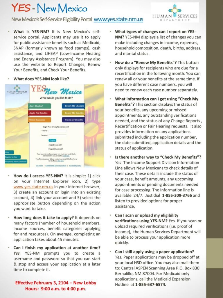 PPT YES New Mexico New Mexico s Self Service Eligibility Portal Www yes state nm us PowerPoint Presentation ID 1646036