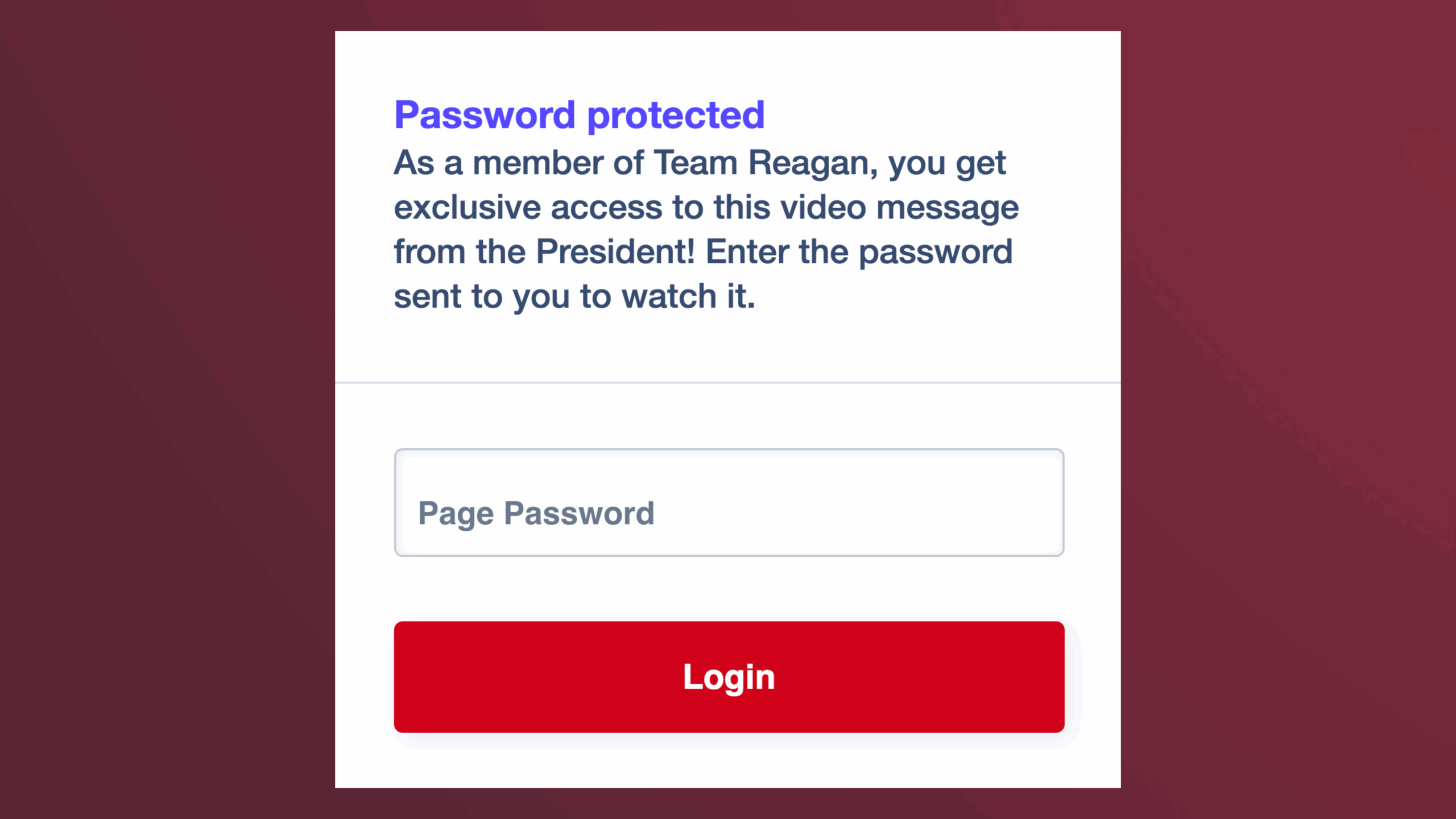 PRIVATE MEMO New Updates To Password Protected Pages
