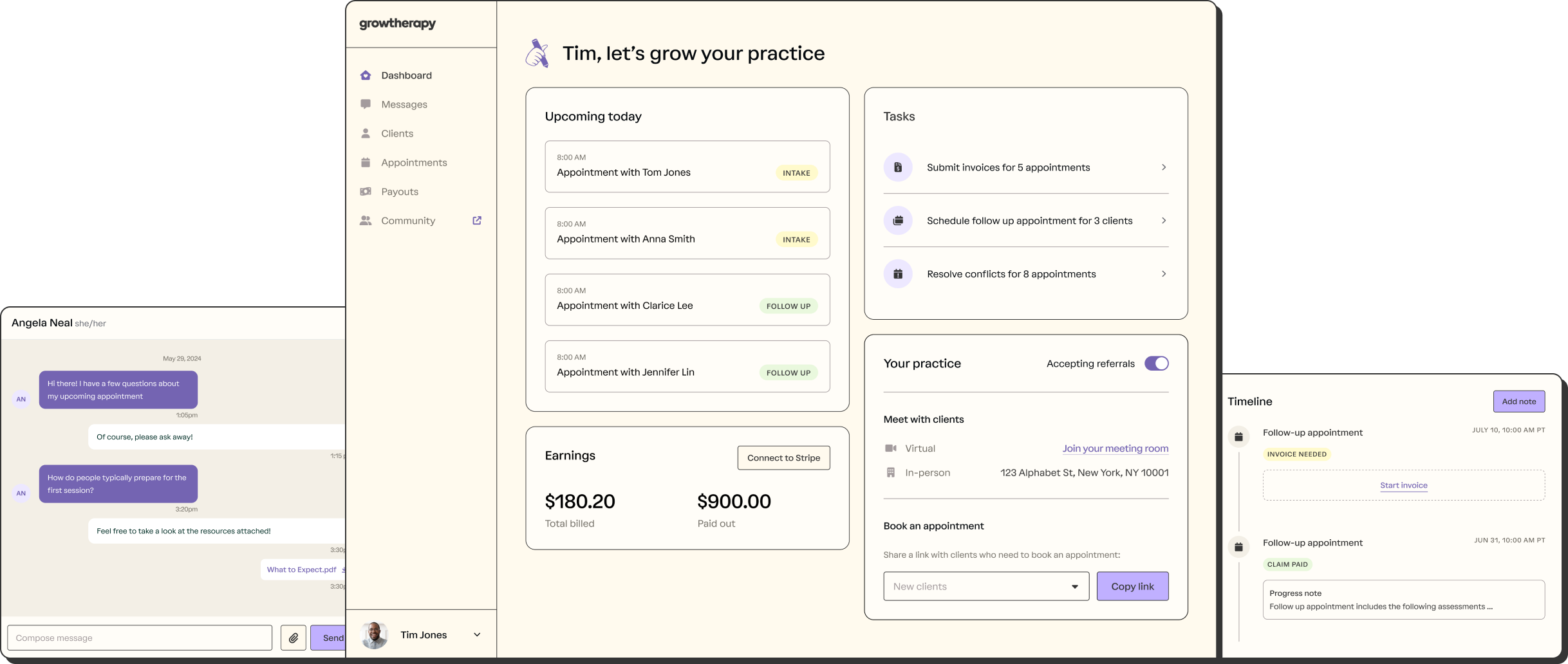 grow therapy provider portal login