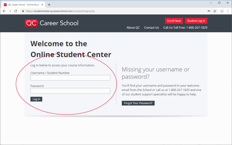 QC Career School Logging In