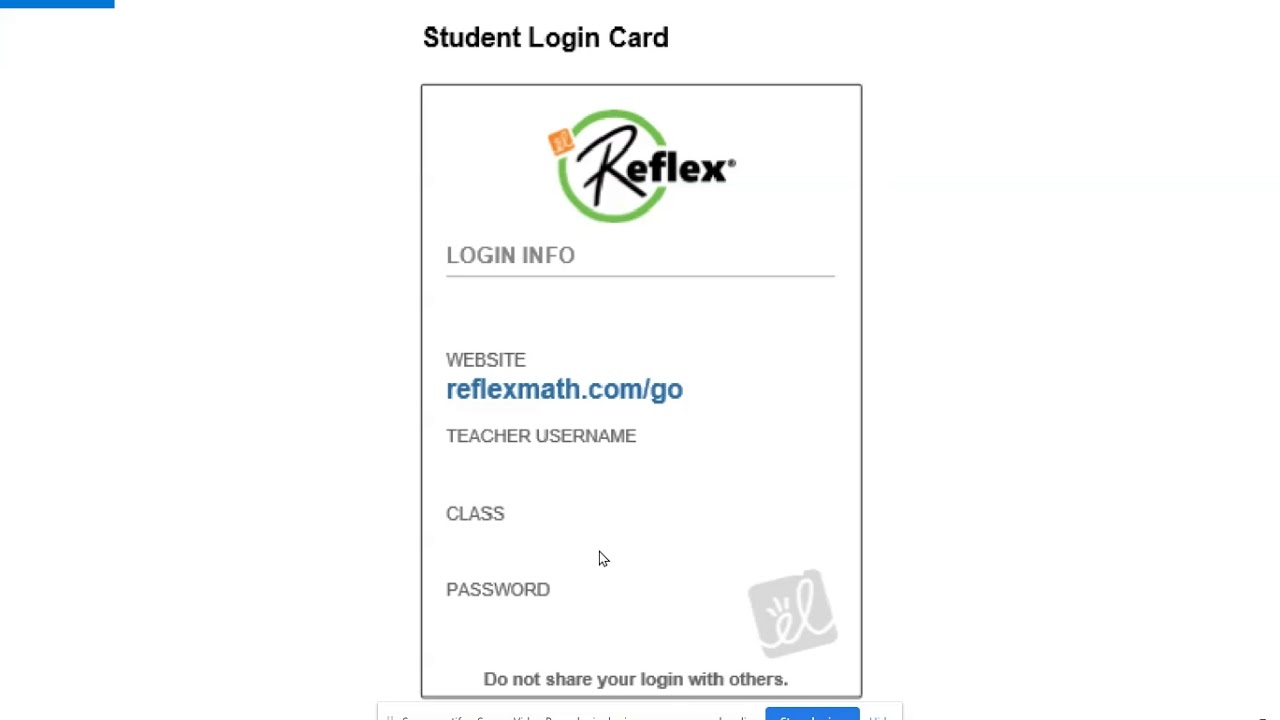 reflex math student login