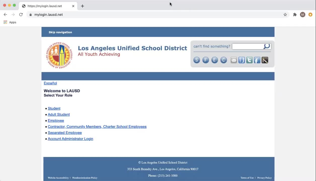 Resetting LAUSD Password James A Garfield Senior High School