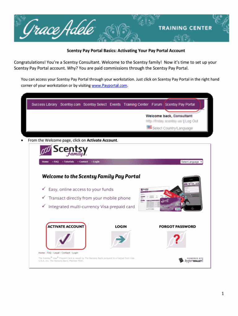 Scentsy Pay Portal Fill Online Printable Fillable Blank PdfFiller