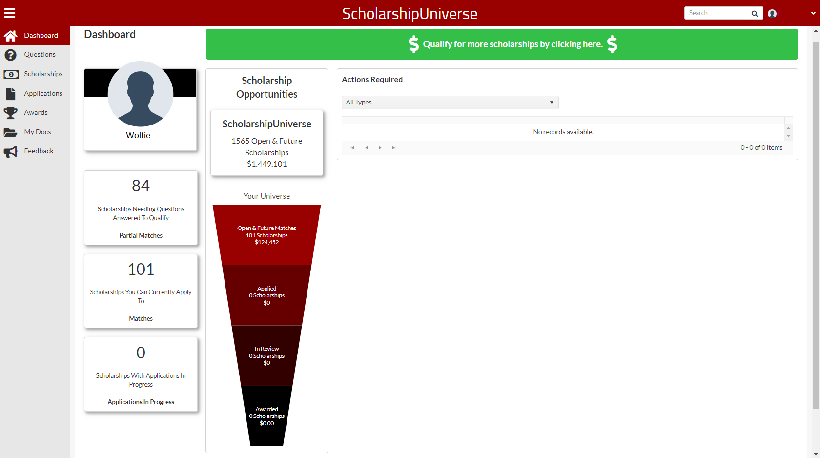 student universe login