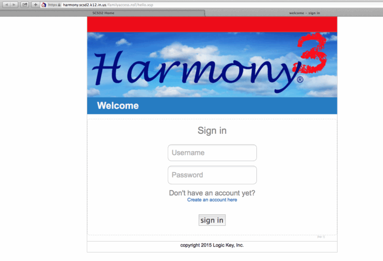Scottsburg High School Harmony Family Access