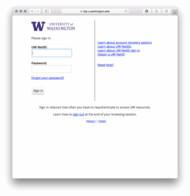 Sign In With UW NetID UW IT