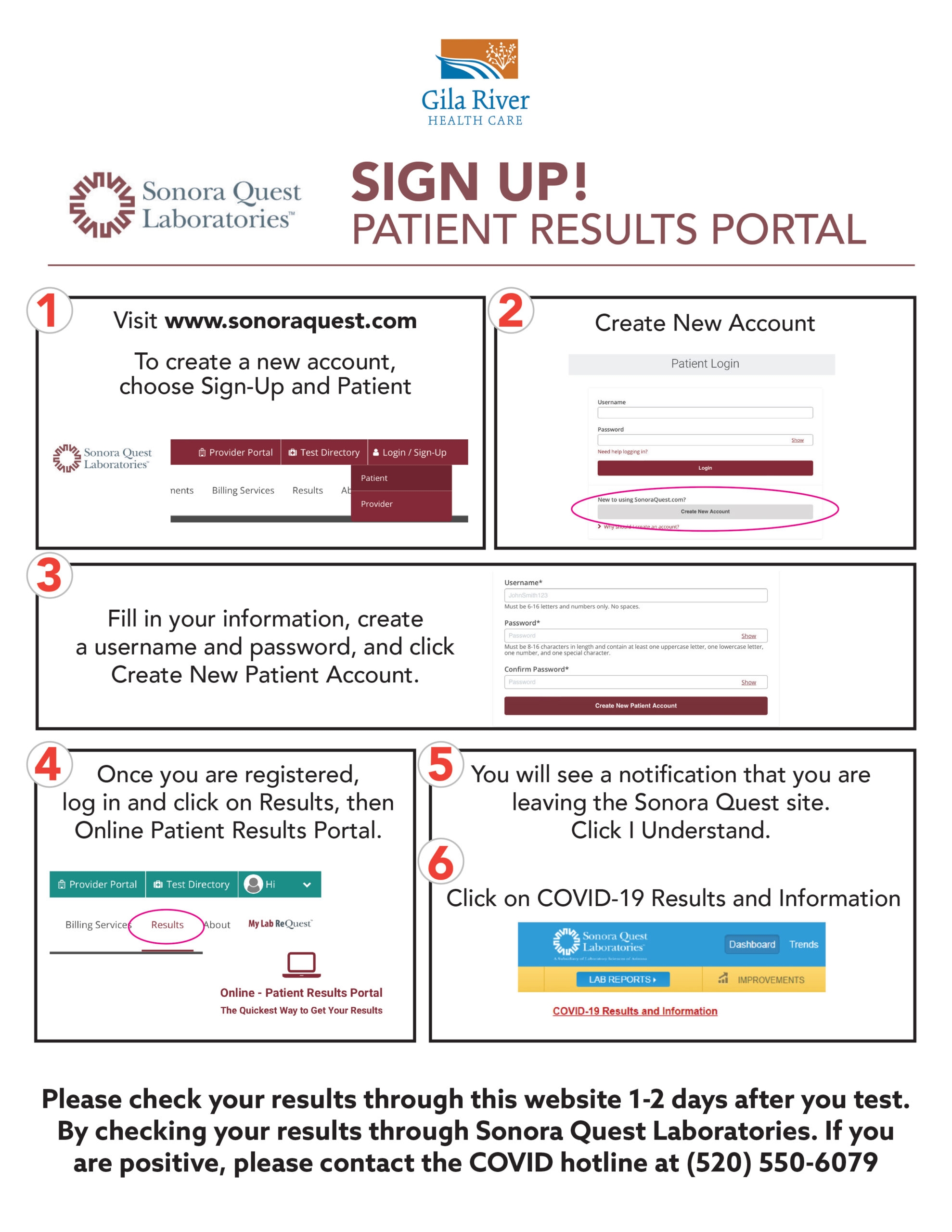 Sonora Quest Account Setup Patient V2 Gila River Health Care