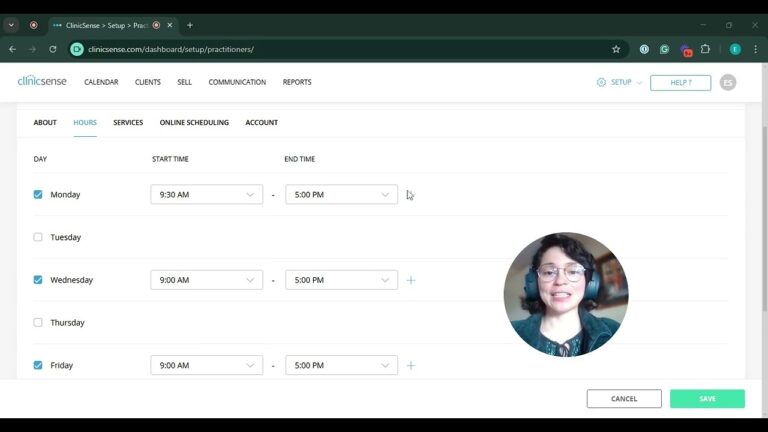 Step 2 Add Practitioners Work Hours ClinicSense