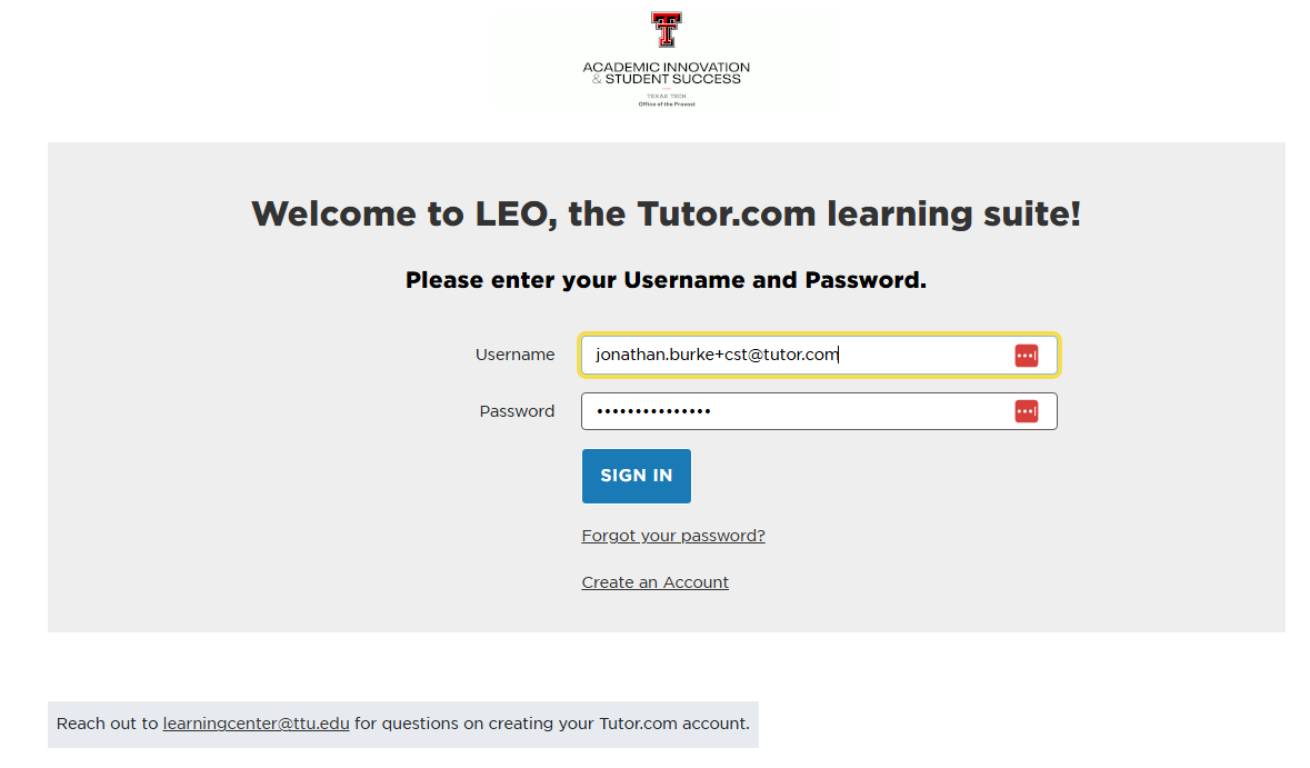 Tutor Com The Learning Center Academic Innovation Student Success Office Of The Provost TTU