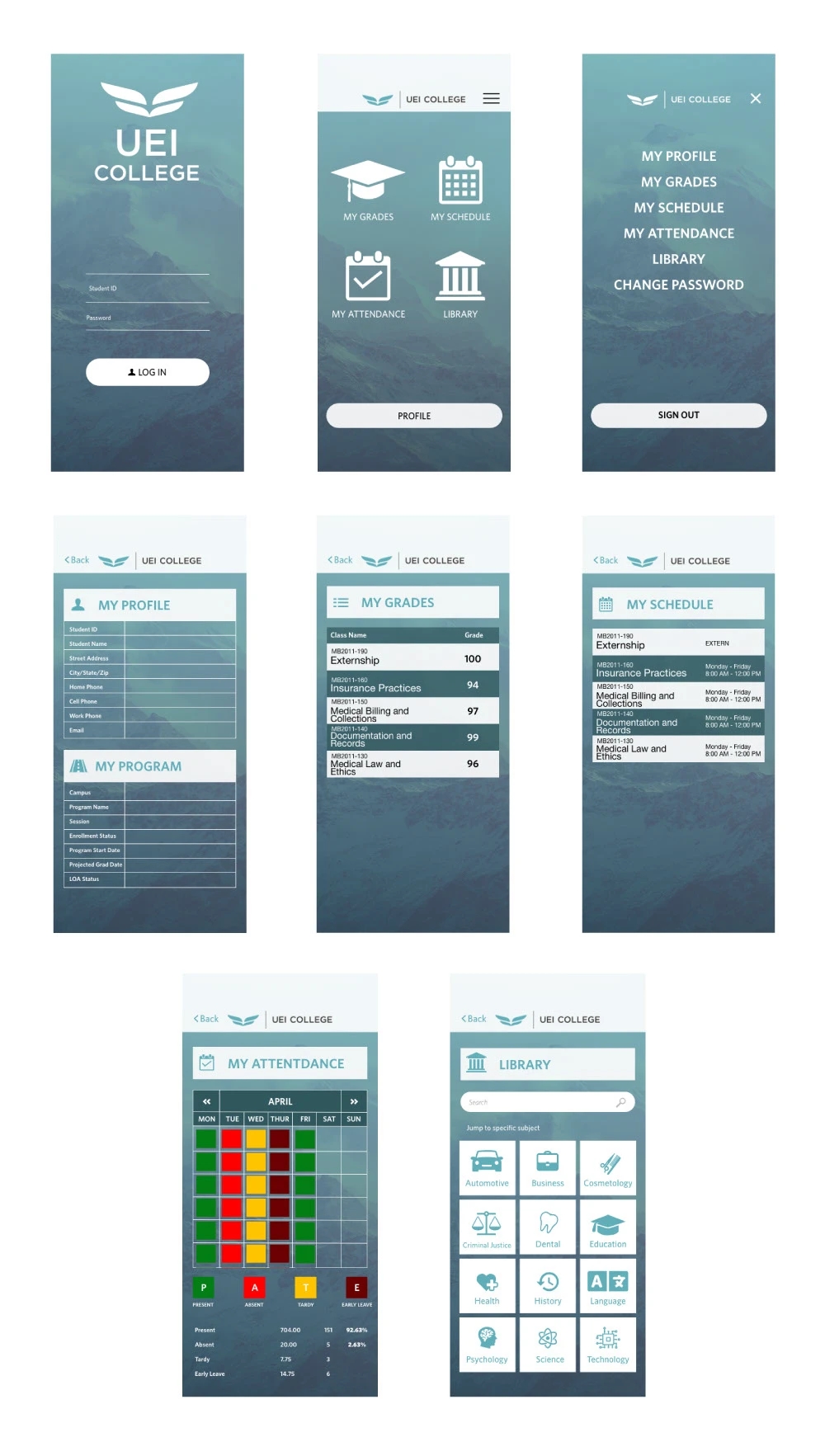 UEI Student Portal Behance