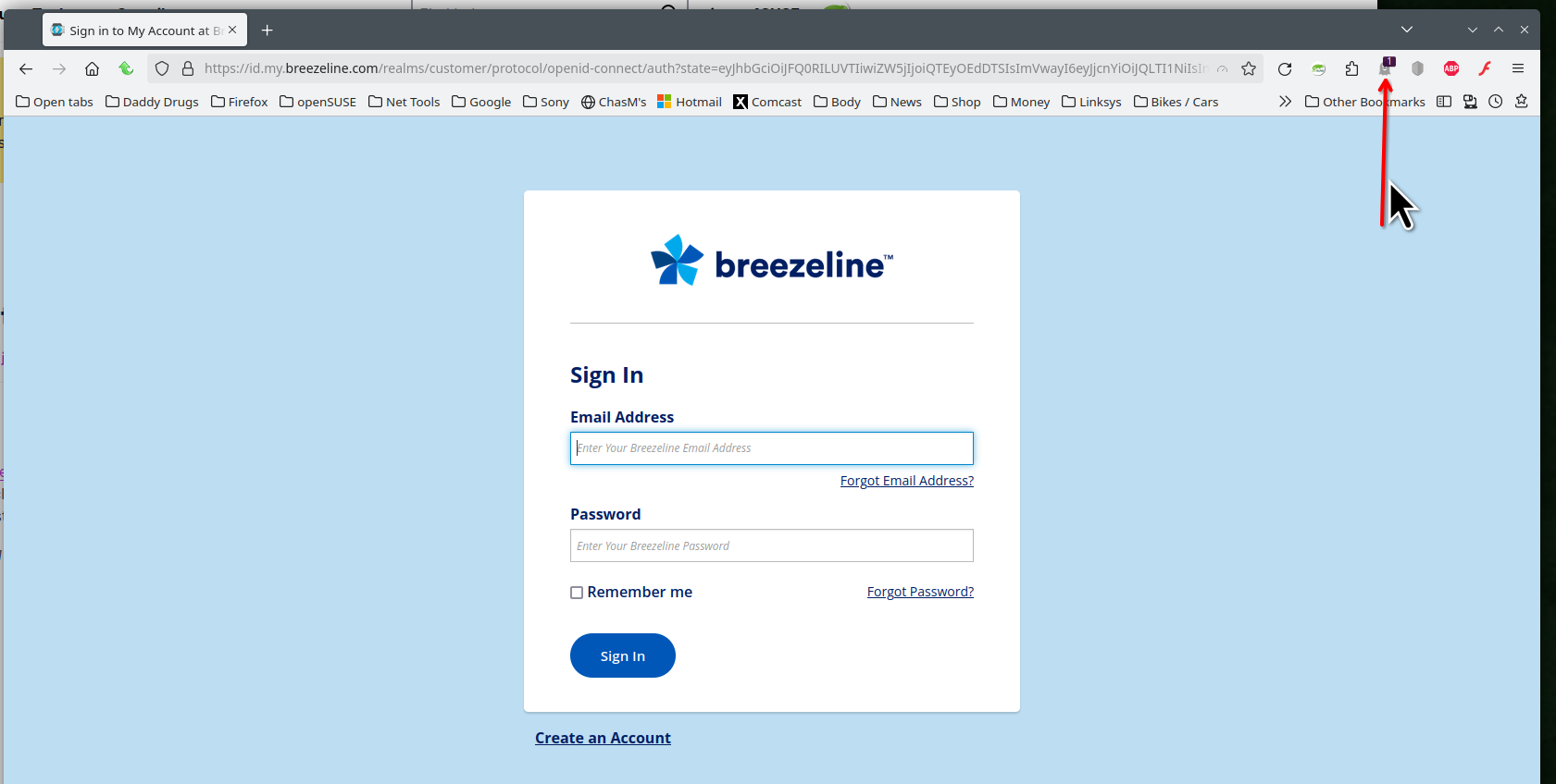 breezeline login email
