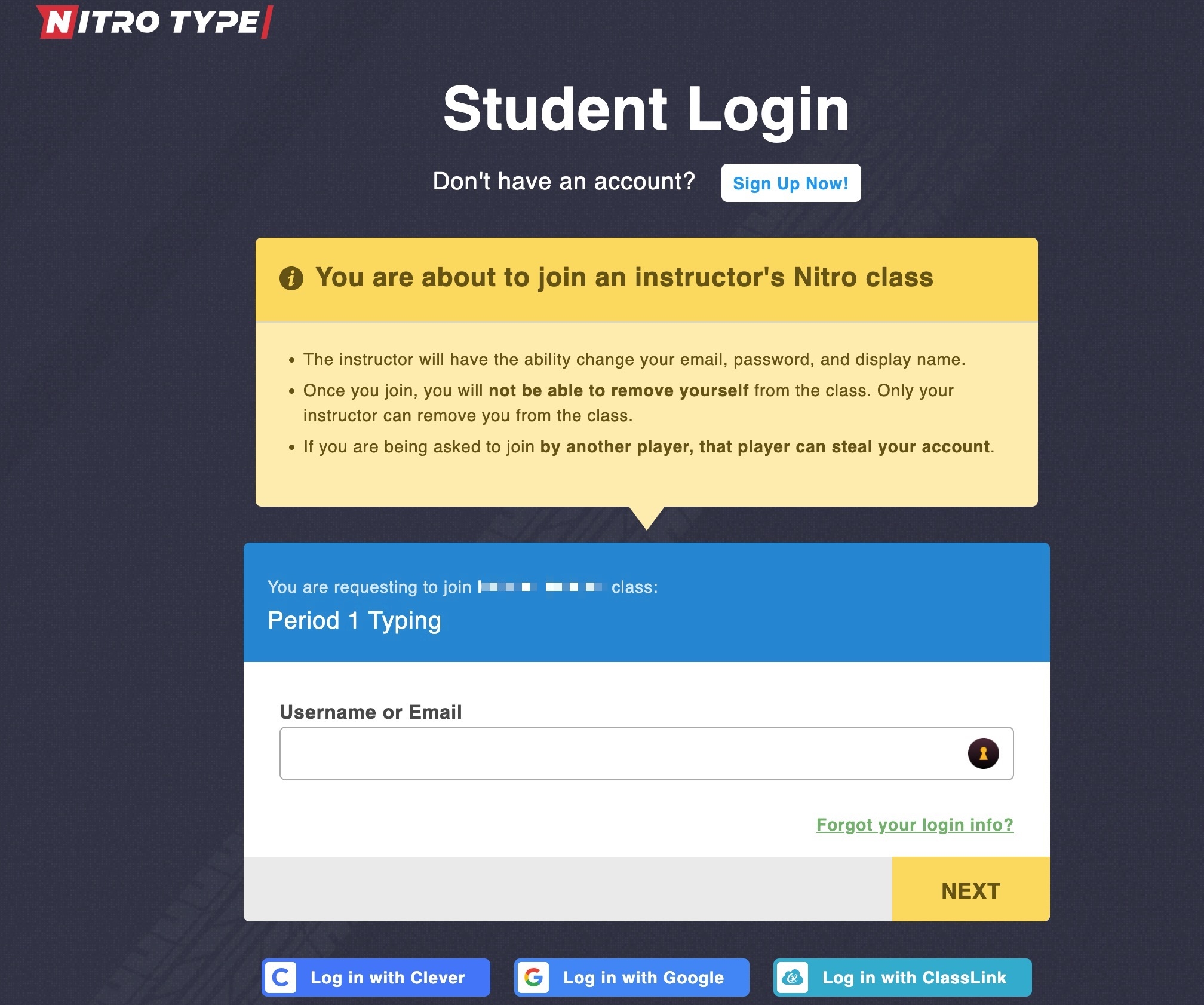 class links student login