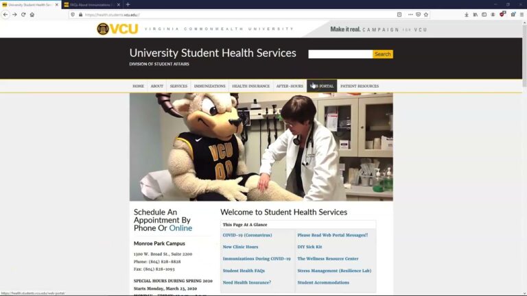 VCU Student Health Services Web Portal Tutorial YouTube