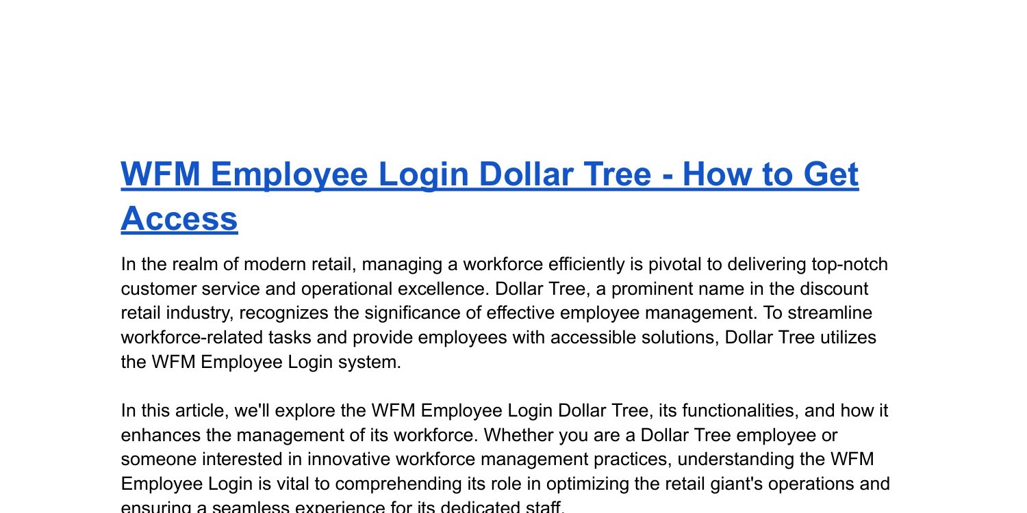 wfm employee login dollartree