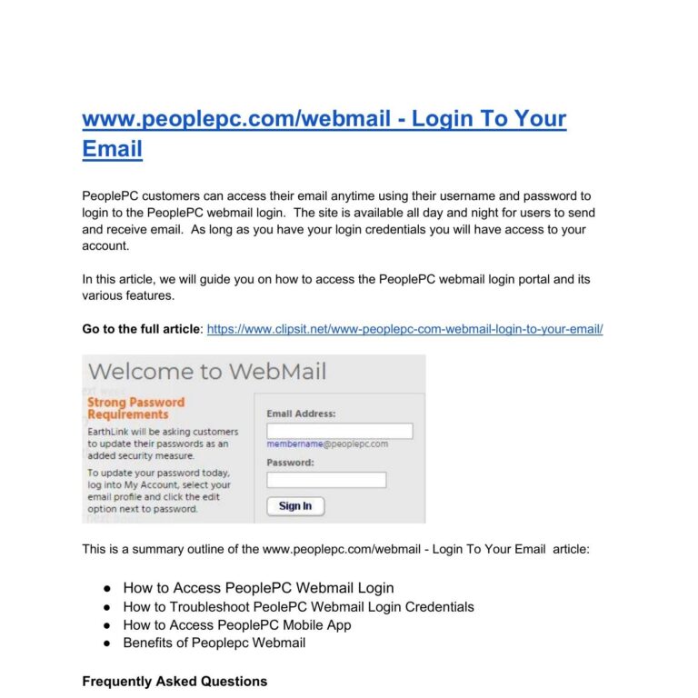 Www peoplepc webmail Login To Your Email docx DocDroid