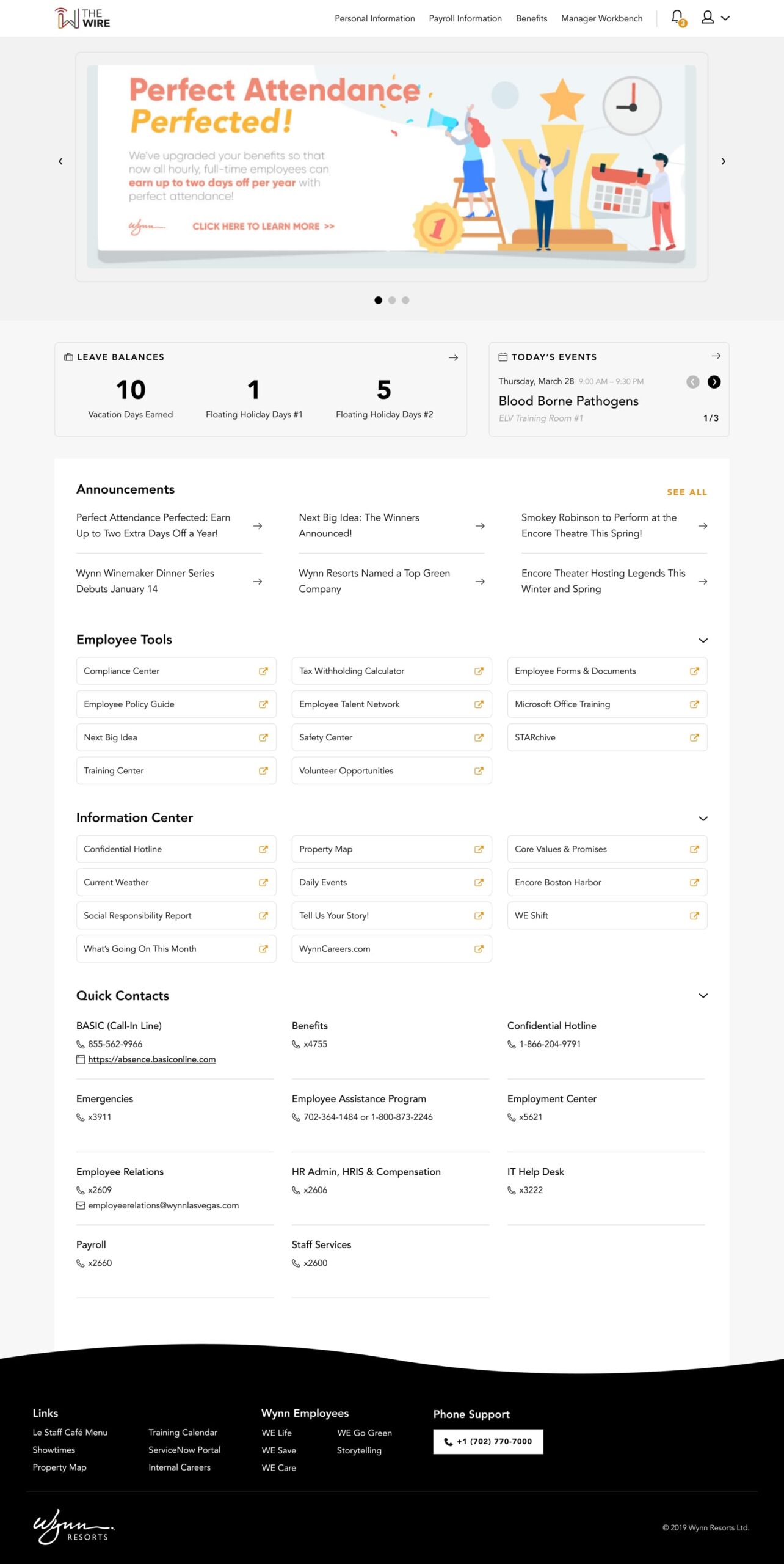 wynn wire employee login