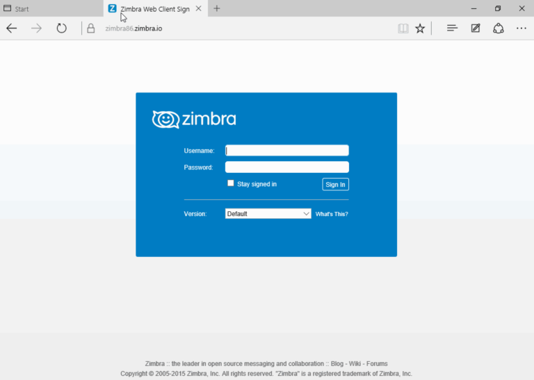 Zimbra Collaboration Web Client In Windows 10 Microsoft Edge Zimbra Tech Center