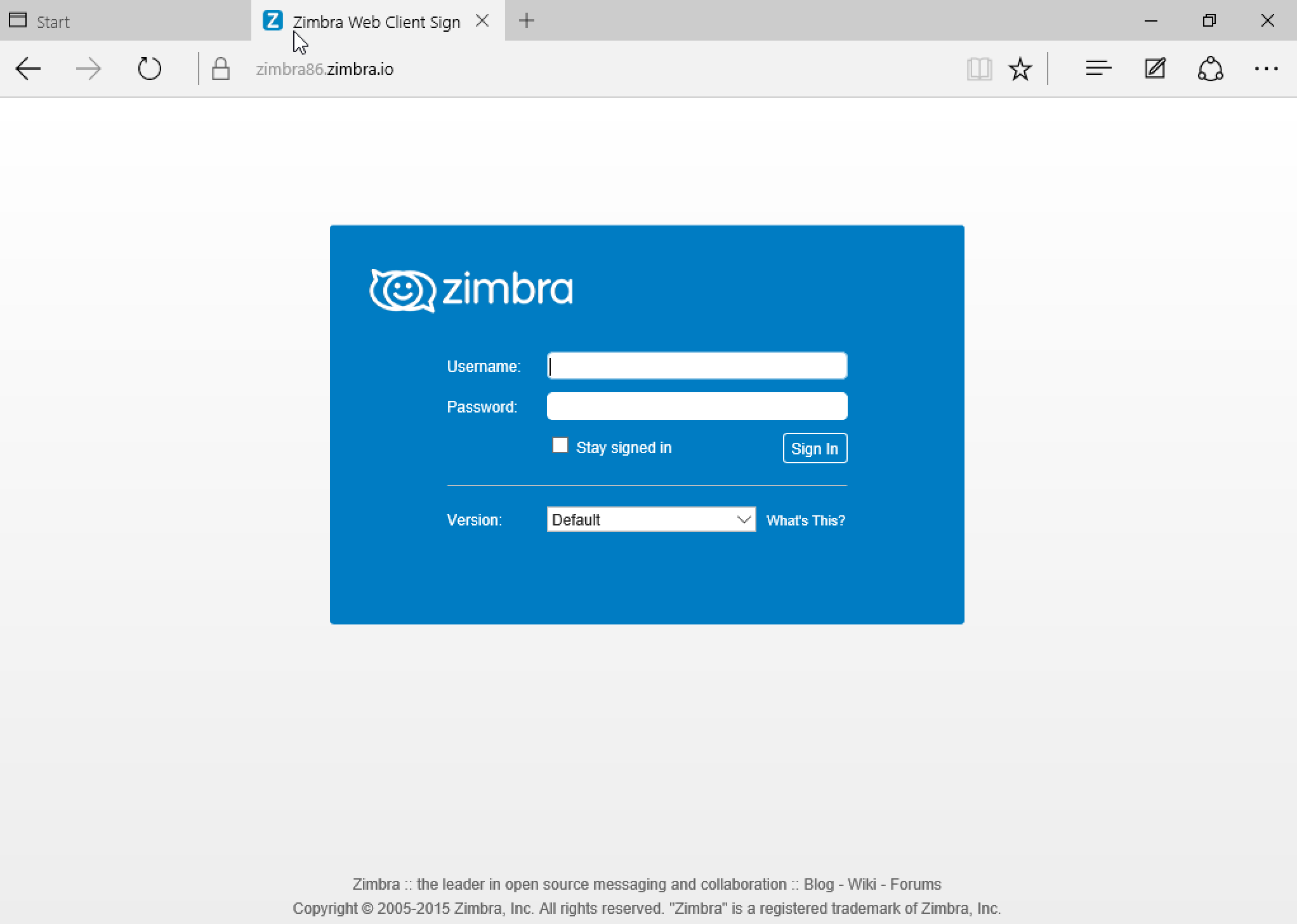 Zimbra Collaboration Web Client In Windows 10 Microsoft Edge Zimbra Tech Center